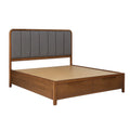 Bett aus Holz mit Stoffkopfteil und Schubladen 200x180 cm