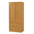 Kleiderschrank aus MDF mit Eichenoberfläche und 2 Schubladen
