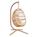 Hängesessel Ei-Form Stahlrahmen Orange mit Polyester-Kissen