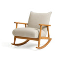 Schaukelstuhl aus Buchenholz mit Polsterung, Beige