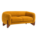 2-Sitzer Sofa Senfgelb Polyester Massivholz