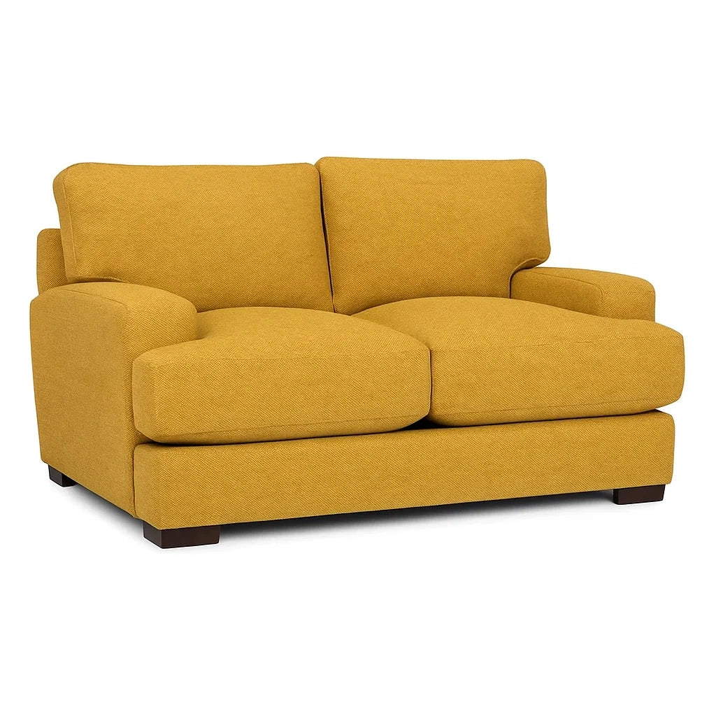 2-Sitzer Sofa Gelb Holz Stoff