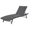 Aluminium Rattan Gartenliege Grau