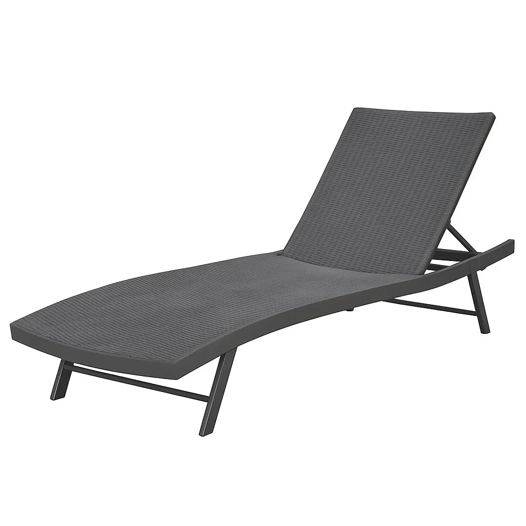 Aluminium Rattan Gartenliege Grau