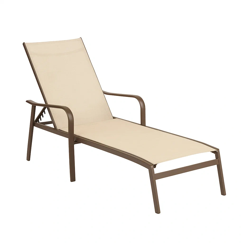 Gartenliege Aluminium Textilene Beige