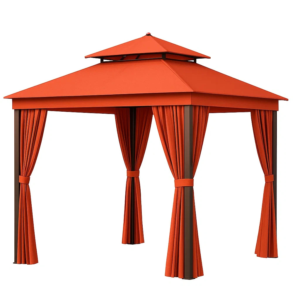 Pavillon Metall mit Polyesterabdeckung 3x3m Orange