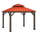 Gartenpavillon Stahlrahmen Aluminiumdach Rot 3x3m