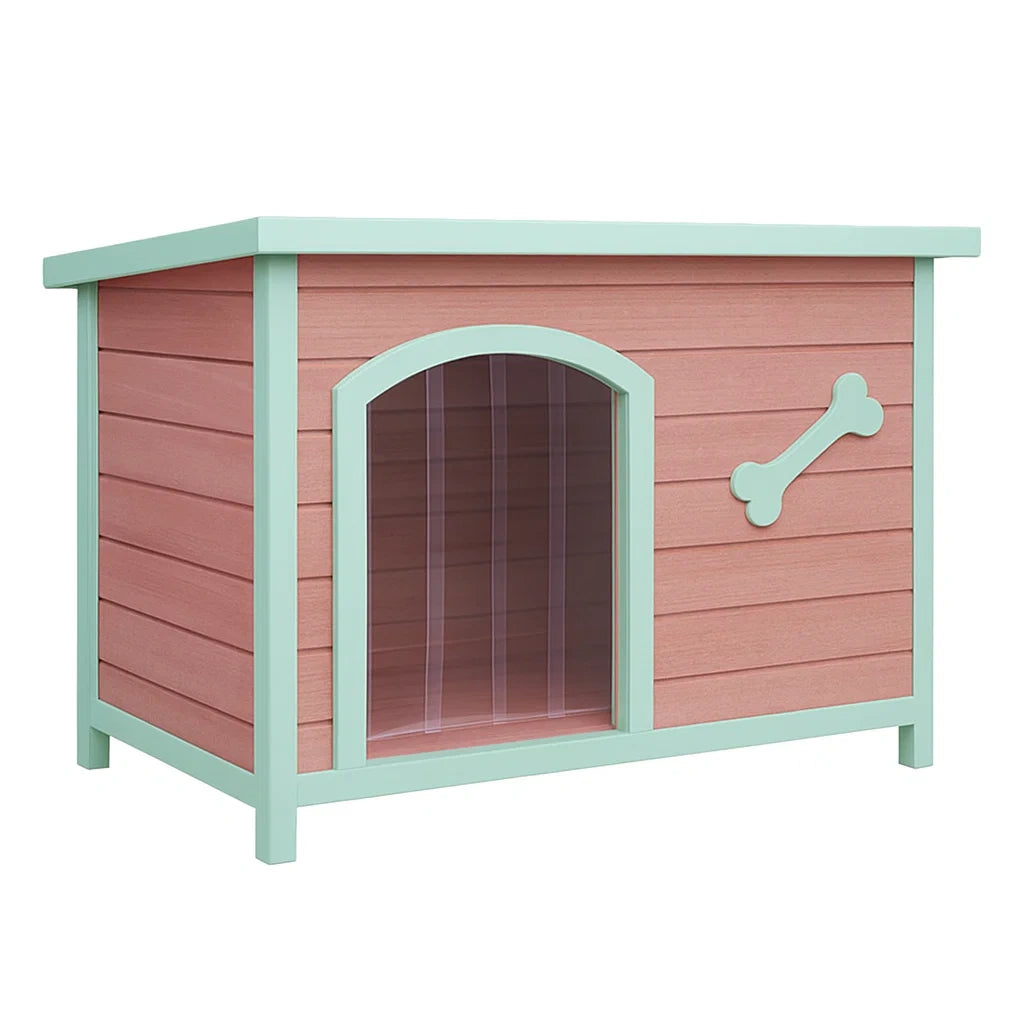 Hundehütte Holz Rechteckig Rot/Grün
